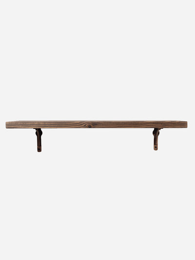 Birtley Copper Rustic Wooden Shelf with Brackets - 22cm x 3.5cm - Bracketed Shelves