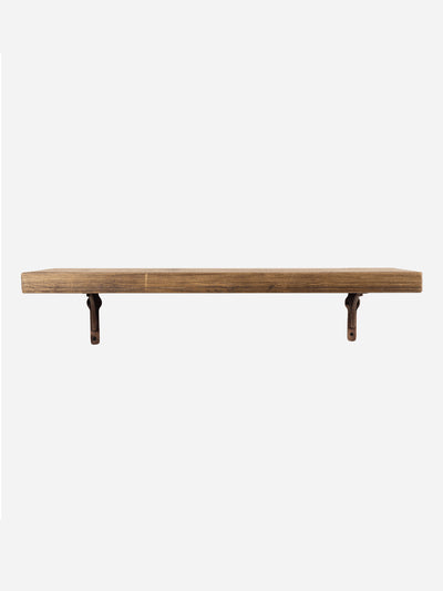Birtley Copper Rustic Wooden Shelf with Brackets - 22cm x 4.5cm - Bracketed Shelves