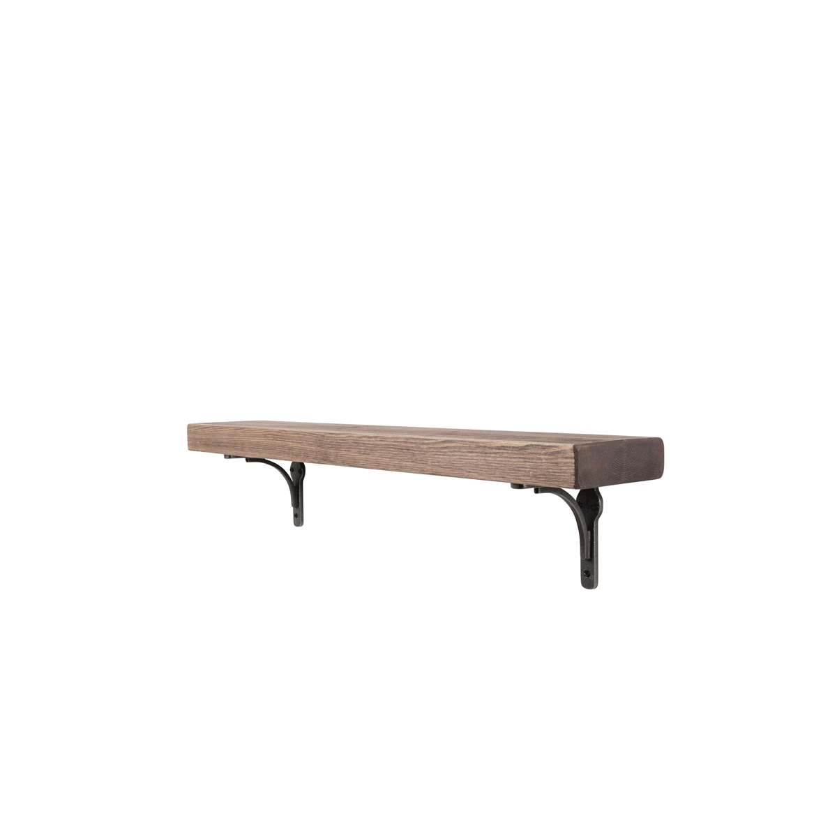 Birtley Iron Rustic Wooden Shelf with Brackets - 14.5cm x 4.5cm - Bracketed Shelves