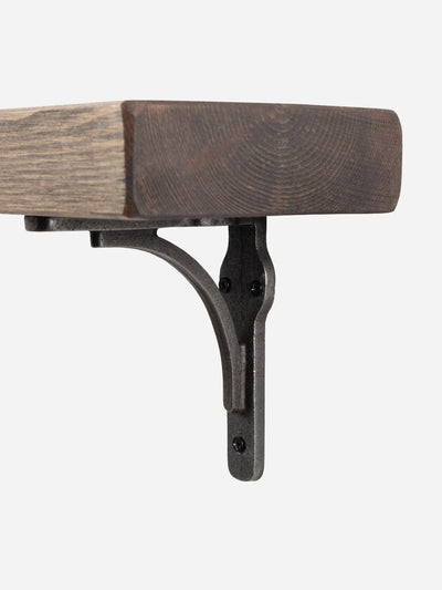 Birtley Iron Rustic Wooden Shelf with Brackets - 14.5cm x 4.5cm - Bracketed Shelves