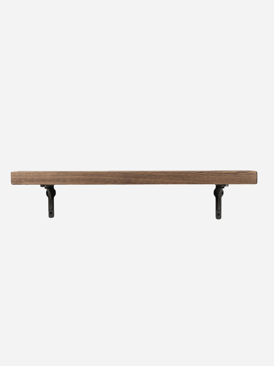 Birtley Iron Rustic Wooden Shelf with Brackets - 14.5cm x 4.5cm - Bracketed Shelves