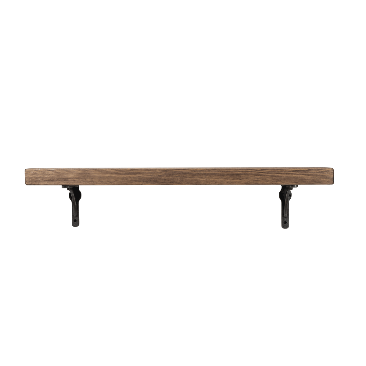 Birtley Iron Rustic Wooden Shelf with Brackets - 14.5cm x 4.5cm