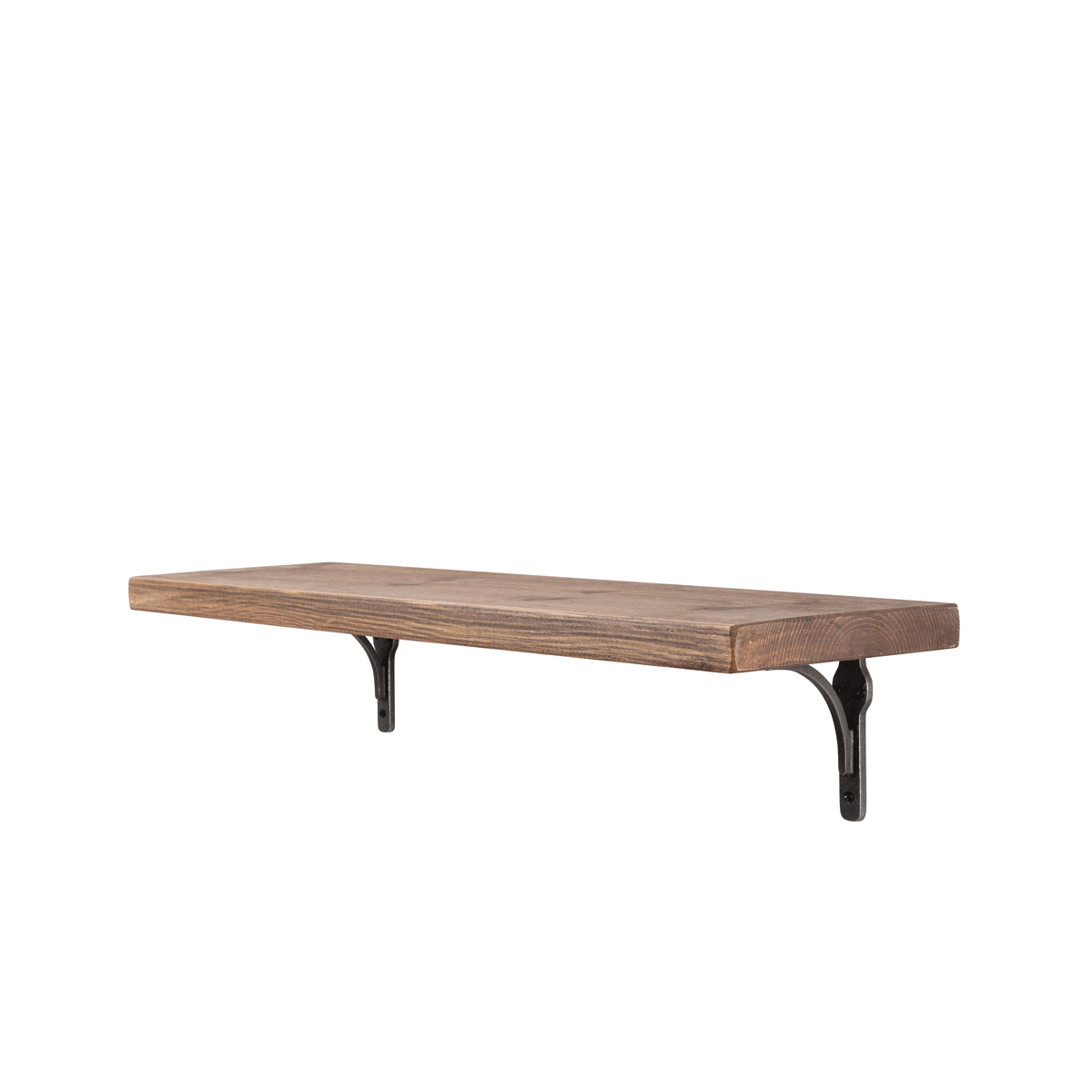 Birtley Iron Rustic Wooden Shelf with Brackets - 22cm x 3.5cm - Bracketed Shelves