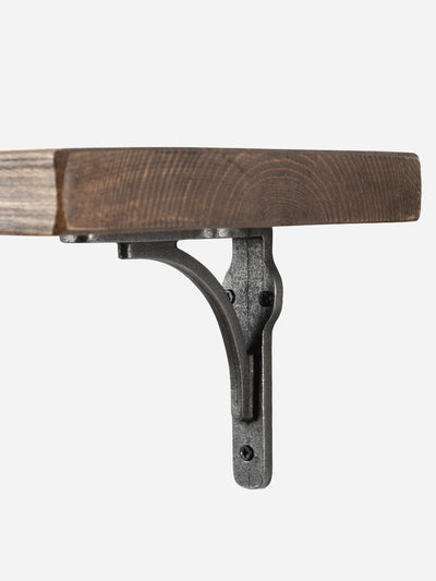 Birtley Iron Rustic Wooden Shelf with Brackets - 22cm x 3.5cm