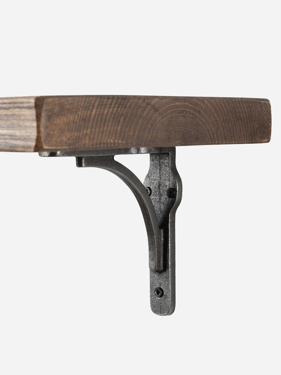 Birtley Iron Rustic Wooden Shelf with Brackets - 22cm x 3.5cm
