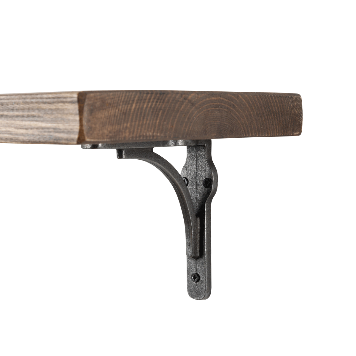 Birtley Iron Rustic Wooden Shelf with Brackets - 22cm x 3.5cm - Bracketed Shelves