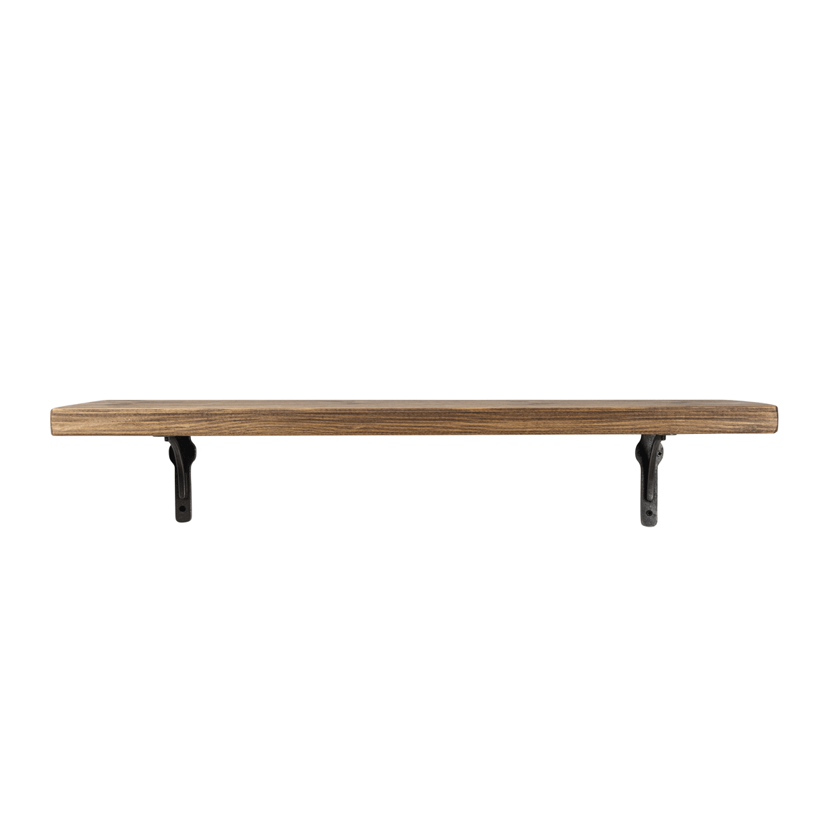 Birtley Iron Rustic Wooden Shelf with Brackets - 22cm x 3.5cm - Bracketed Shelves