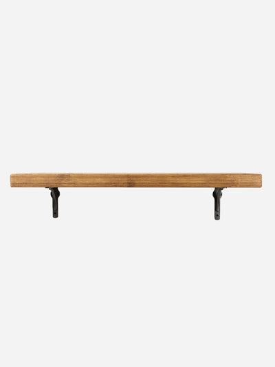 Birtley Iron Rustic Wooden Shelf with Brackets - 22cm x 4.5cm