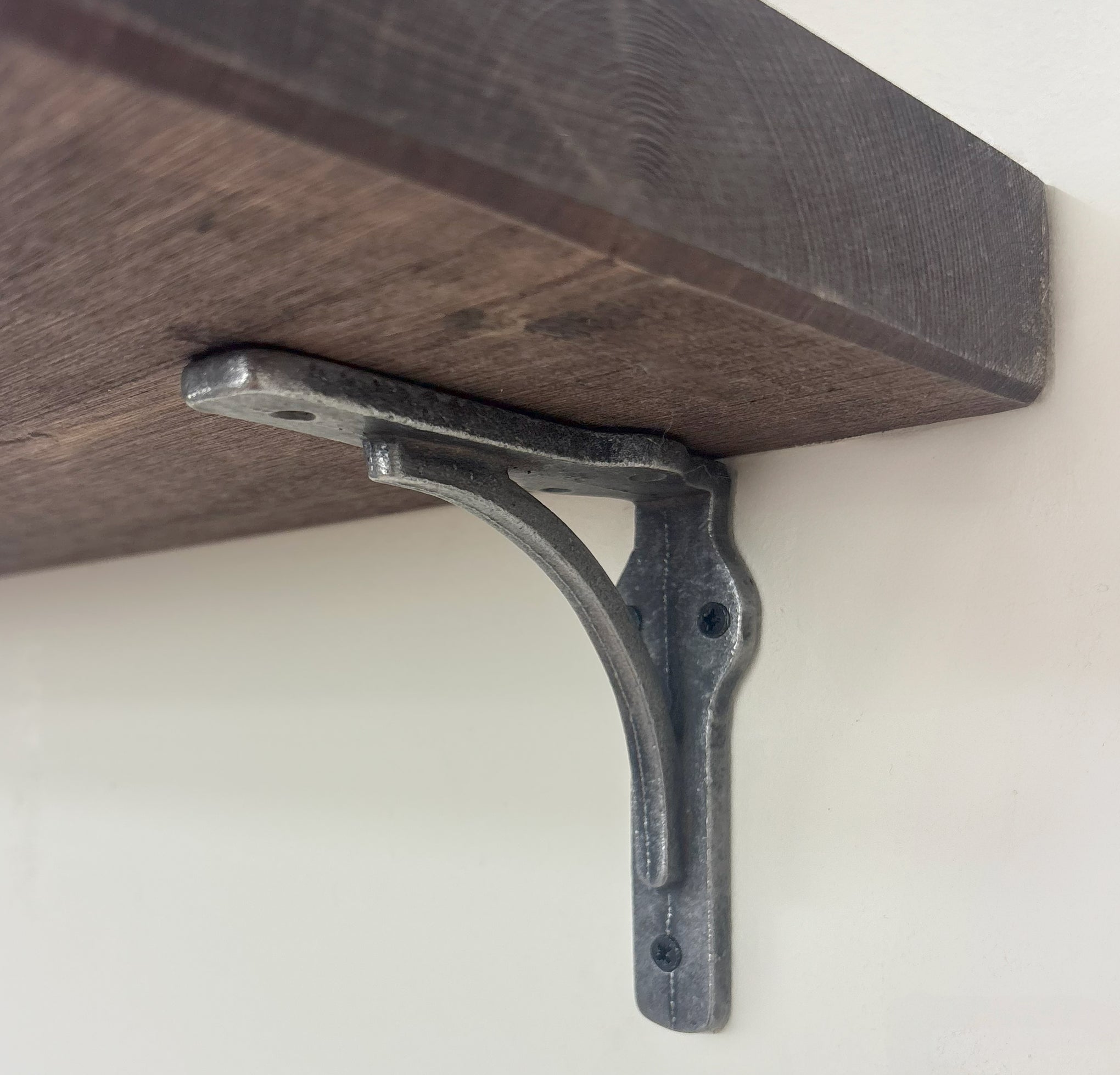 Birtley Iron Rustic Wooden Shelf with Brackets - 22cm x 4.5cm - 