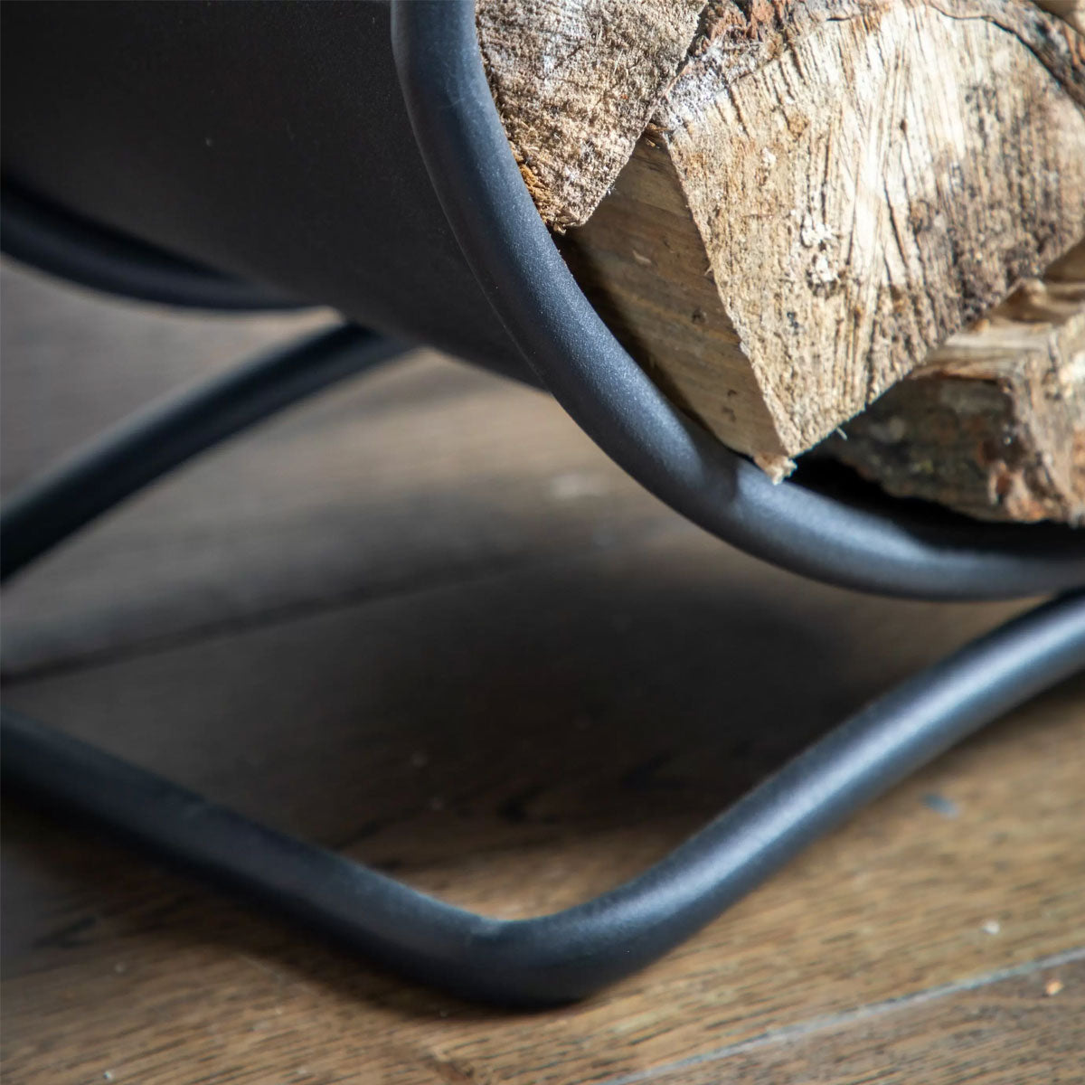 Black Iron Log Basket - 