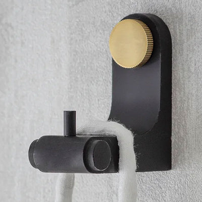 Black Metal And Brass Hook - Coat Hooks & Hall Storage