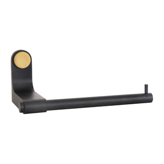 Black Metal And Brass Toilet Roll Holder - Bathroom