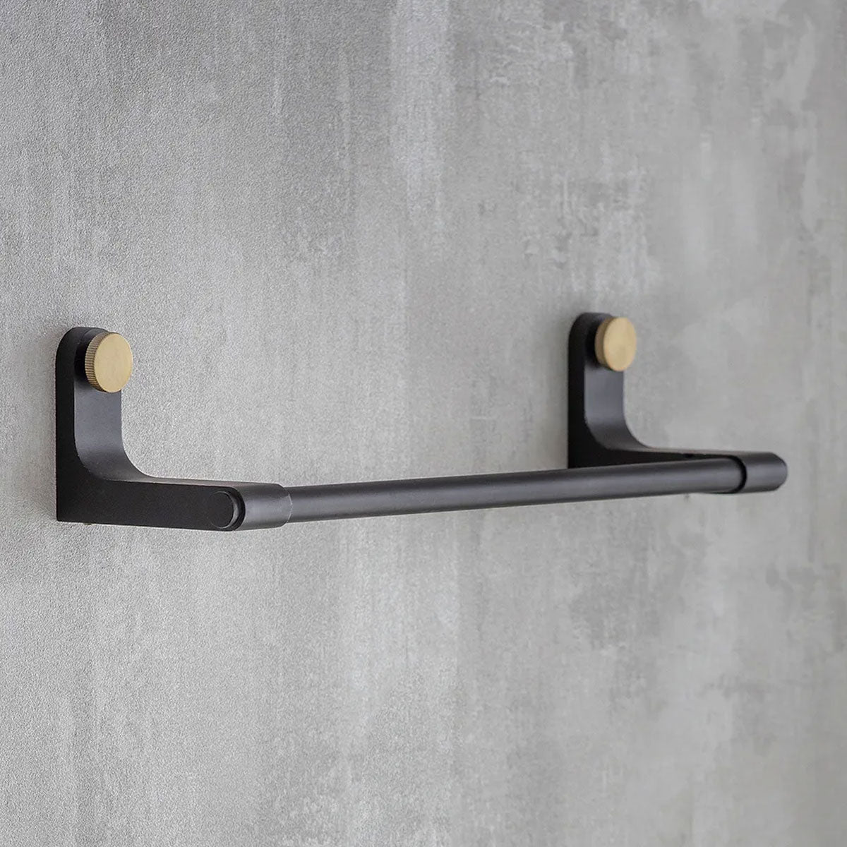 Black Metal And Brass Towel Rail - Small - Bathroom