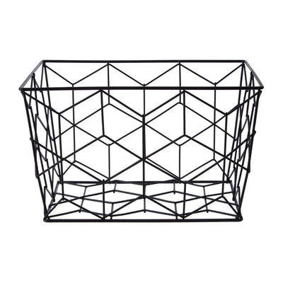 Black Metal Storage Basket - Storage