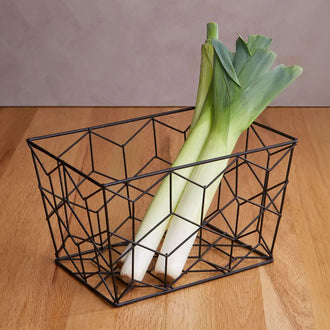 Black Metal Storage Basket - Storage