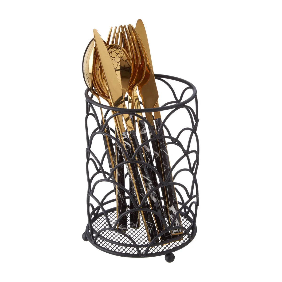 Black Metal Utensil Holder - Kitchenware