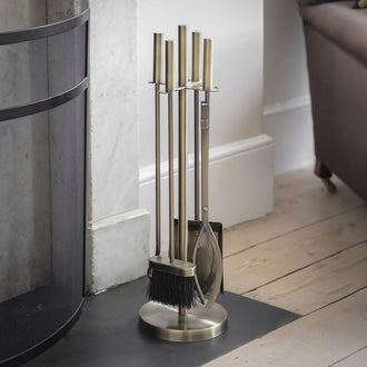 Brass Fireside Tool Set And Stand - Fire Sets