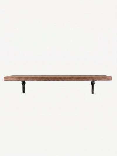 Birtley Iron Rustic Wooden Shelf with Brackets - 22cm x 3.5cm - Bracketed Shelves