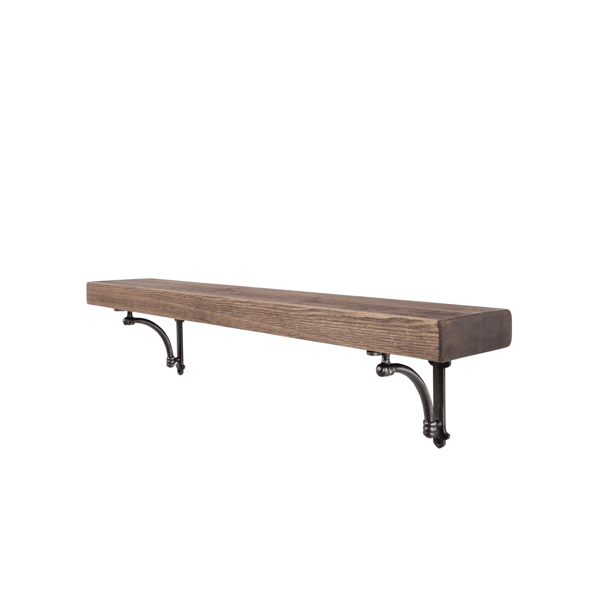 Causey Rustic Wooden Shelf with Brackets - 14.5cm x 4.5cm - Bracketed Shelves