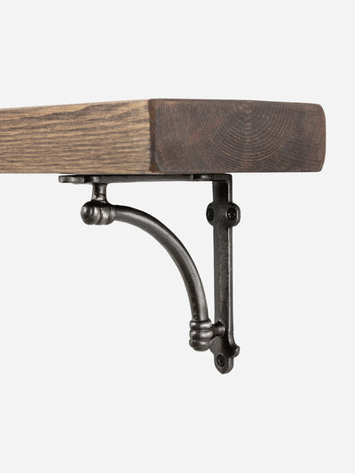 Causey Rustic Wooden Shelf with Brackets - 14.5cm x 4.5cm