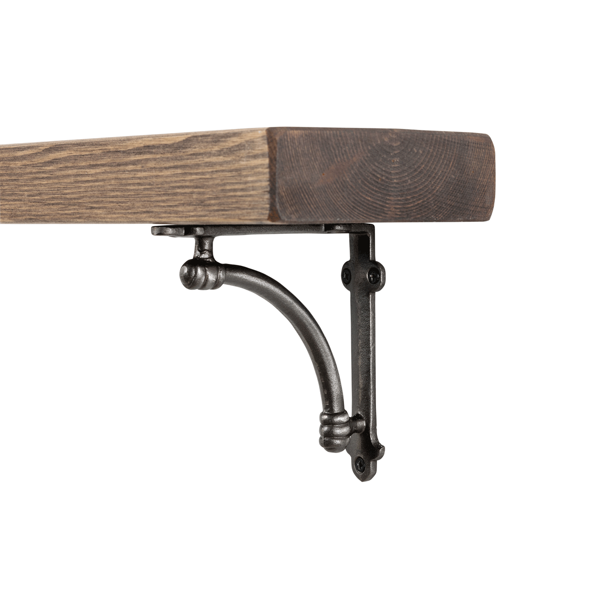 Causey Rustic Wooden Shelf with Brackets - 14.5cm x 4.5cm - Bracketed Shelves