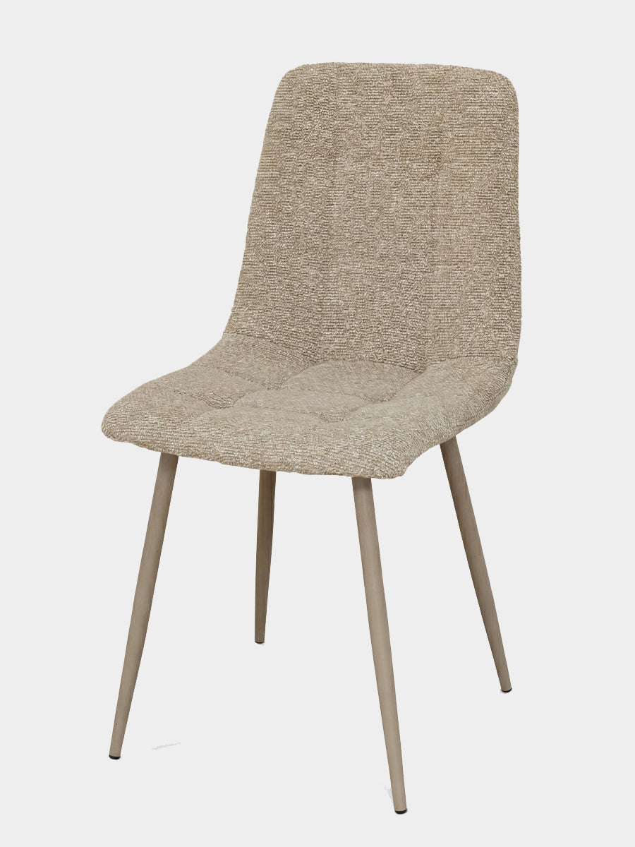 Soft Beige Fabric Dining Chair