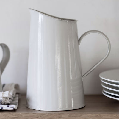 Chalk White Retro Jug - Tableware