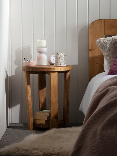 Cleadon Round Bedside Table - Bedside Tables