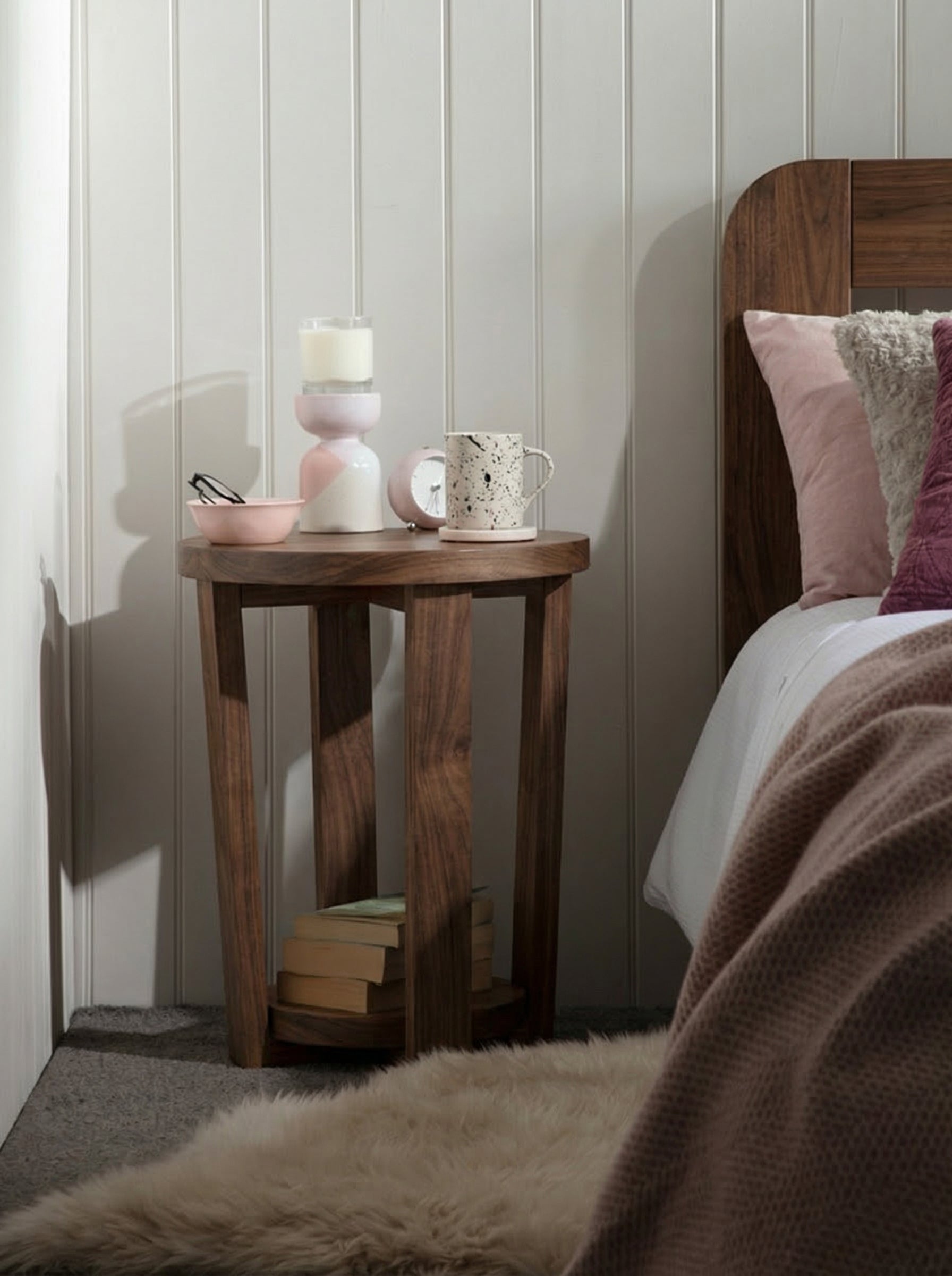 Cleadon Round Bedside Table - Bedside Tables