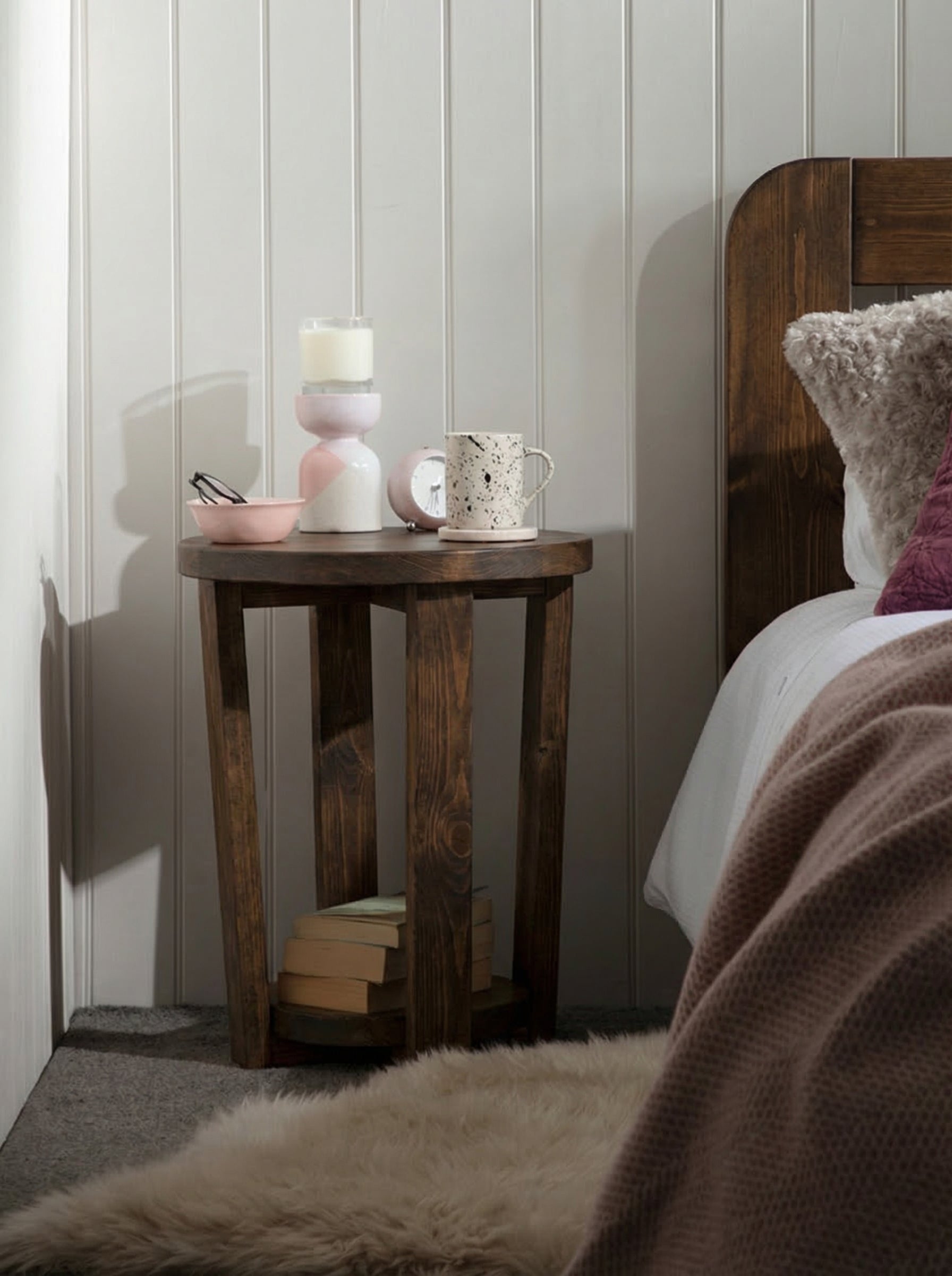 Cleadon Round Bedside Table - Bedside Tables