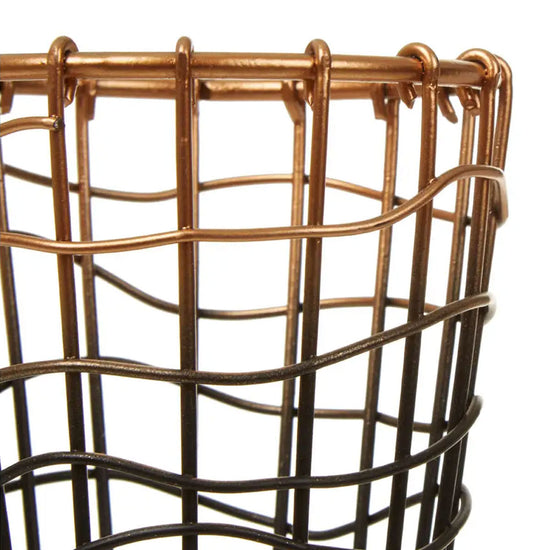 Copper And Black Metal Storage Pot - Storage