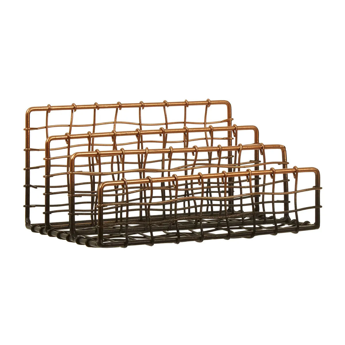 Copper And Black Metal Letter Rack - Storage