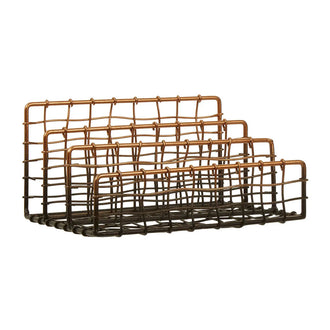 Copper And Black Metal Letter Rack - Storage