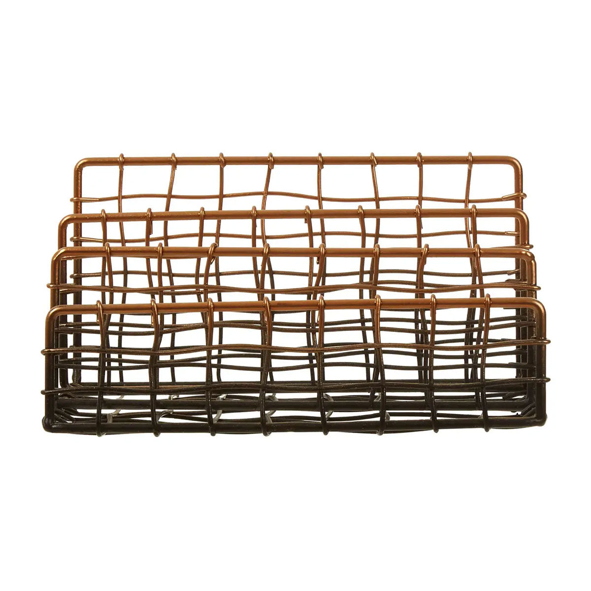 Copper And Black Metal Letter Rack - Storage