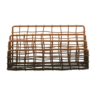 Copper And Black Metal Letter Rack - Storage