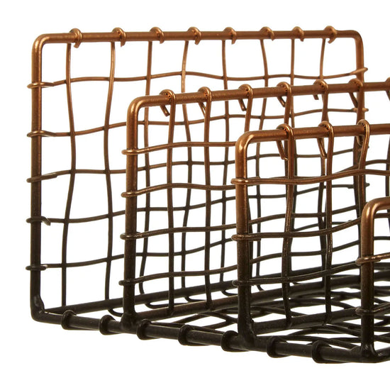 Copper And Black Metal Letter Rack - Storage