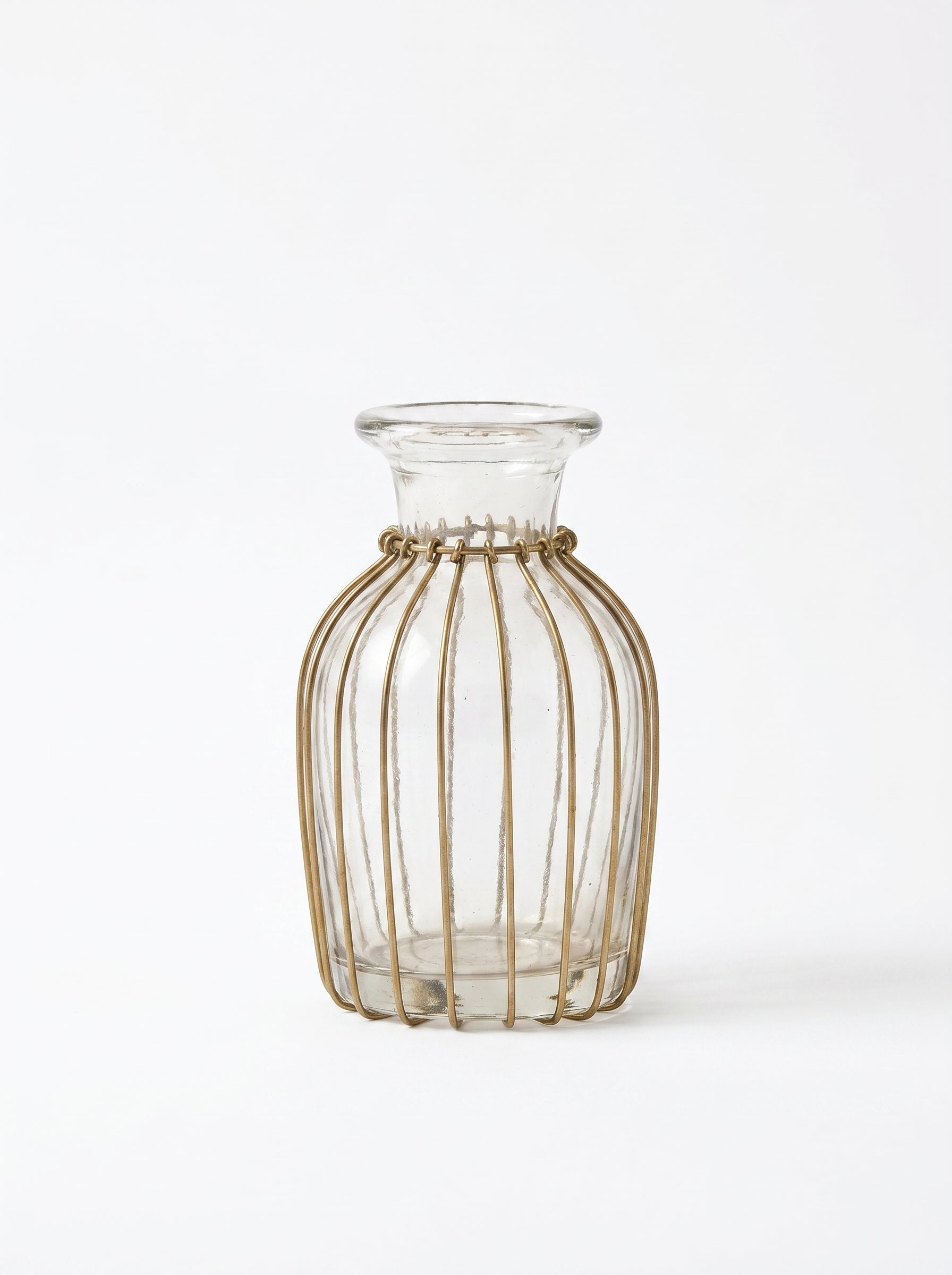 Small Ribbed Glass Bud Vase