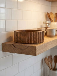 Natural Teak Wooden Bowl - 