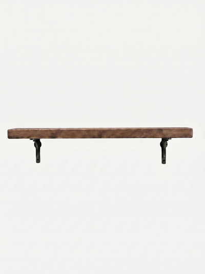 Birtley Iron Rustic Wooden Shelf with Brackets - 14.5cm x 4.5cm - Bracketed Shelves