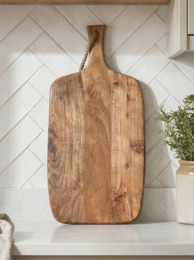 Rustic Wooden Chopping Board with Rope Handle