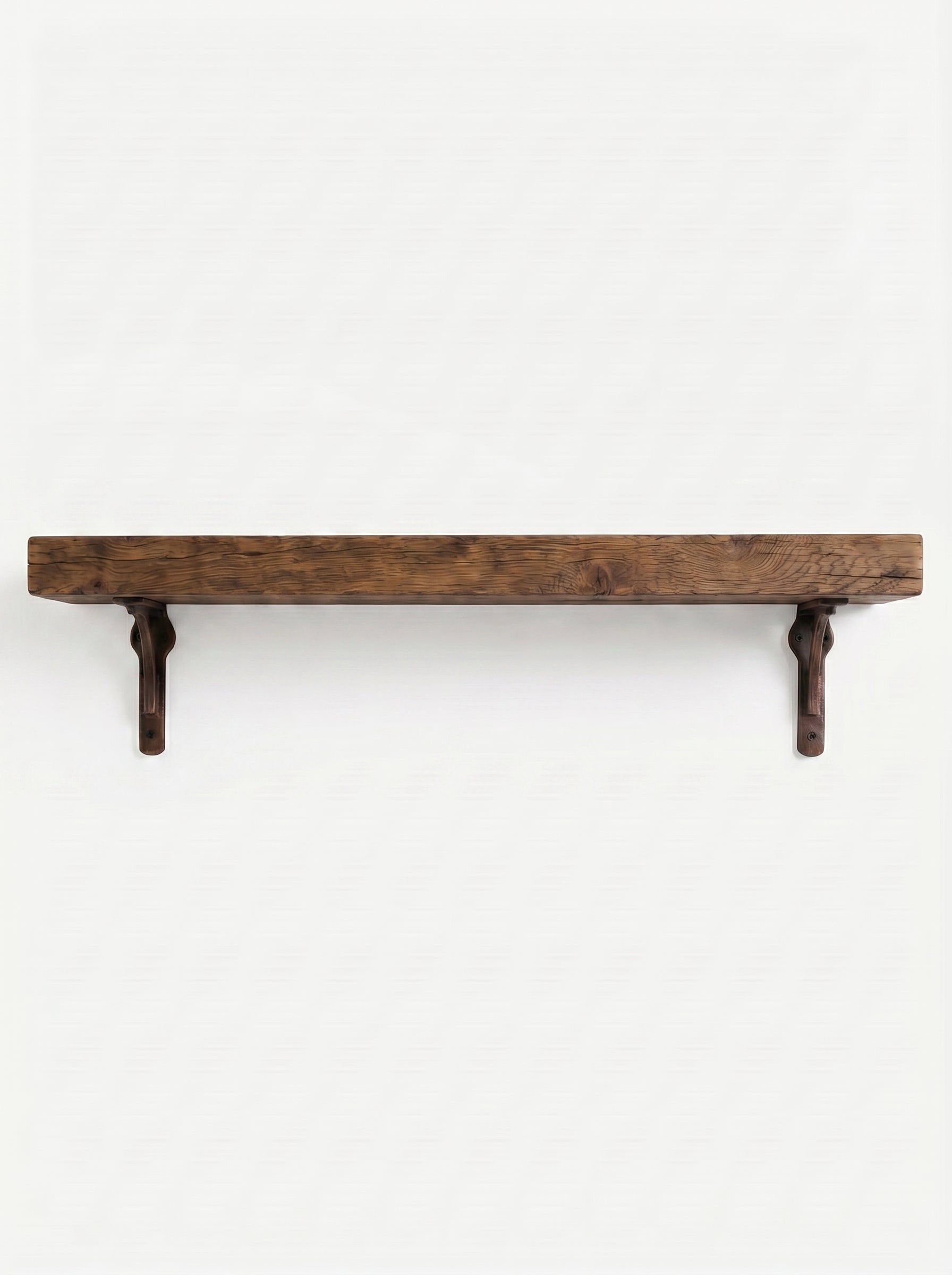 Birtley Copper Solid Wood Shelf & Brackets - 8x2 Oak Shelf (19x4cm) - Bracketed Shelves