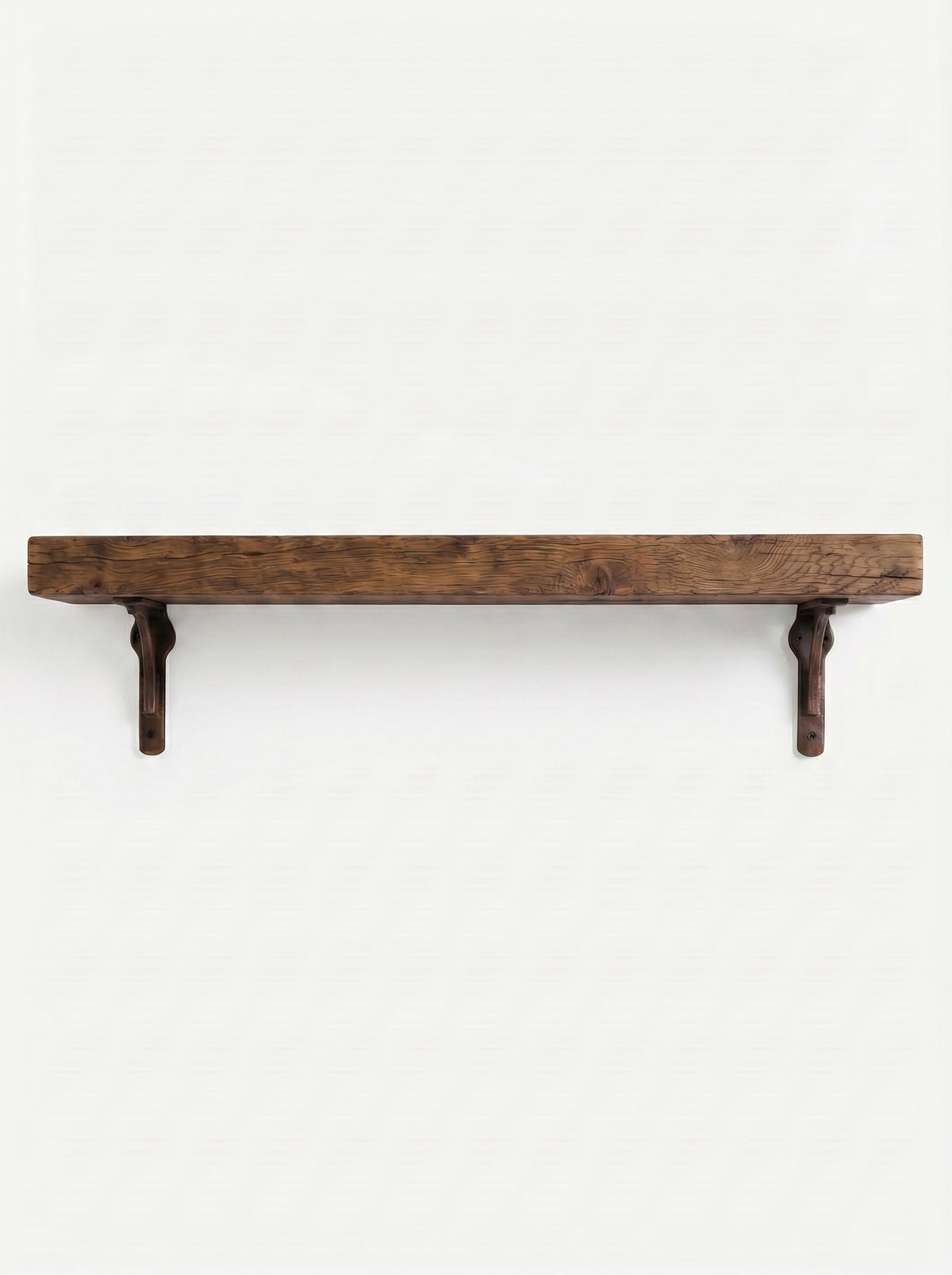 Birtley Copper Solid Wood Shelf & Brackets - 8x2 Oak Shelf (19x4cm) - Bracketed Shelves