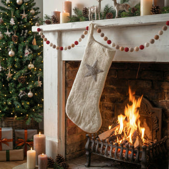 White Felt Christmas Stocking