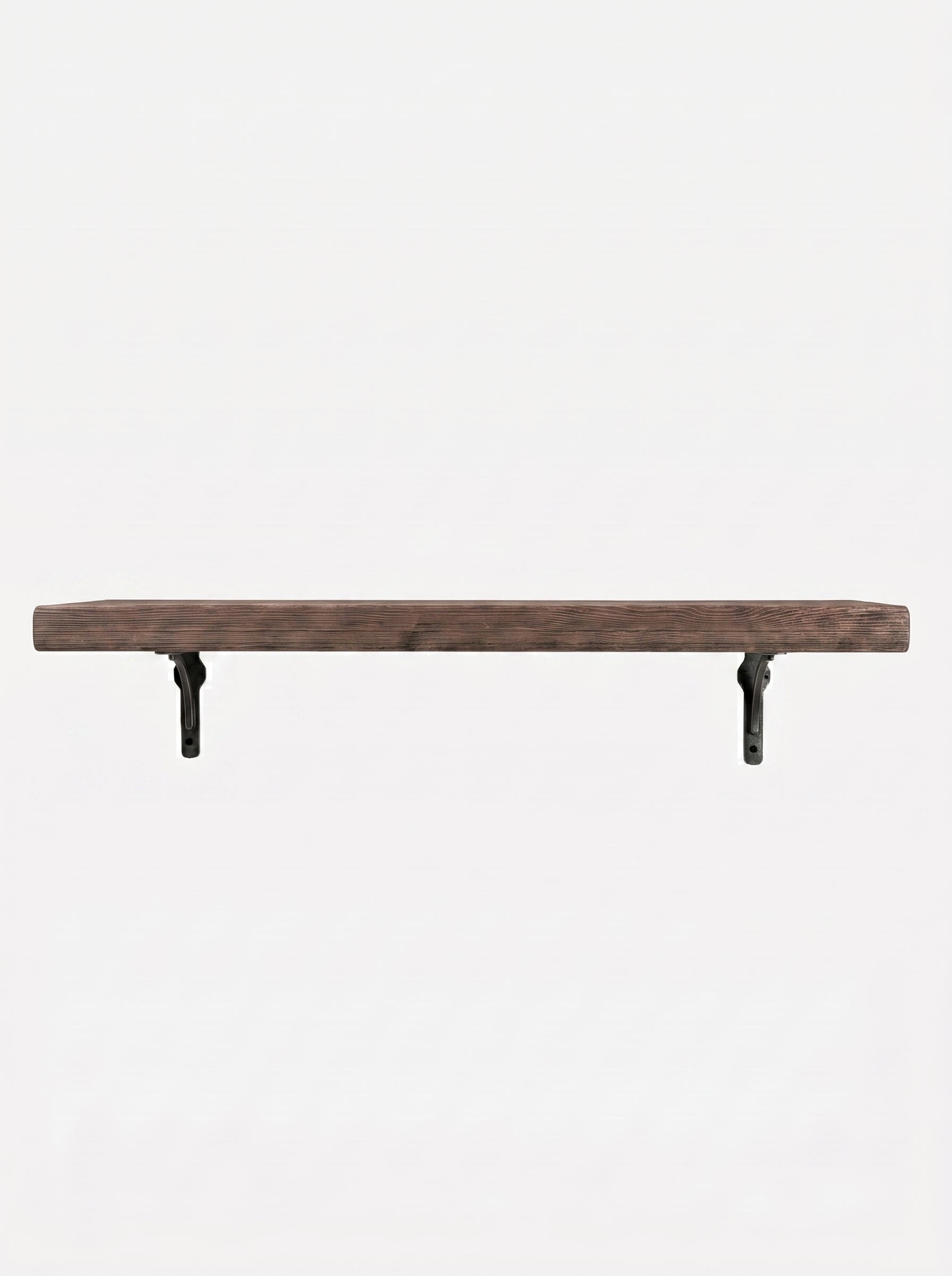 Birtley Iron Rustic Wooden Shelf with Brackets - 22cm x 4.5cm