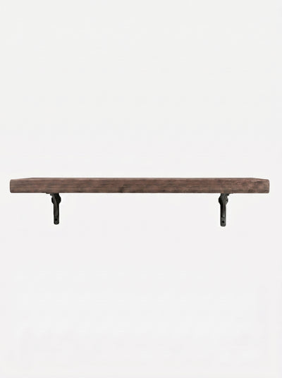 Birtley Iron Rustic Wooden Shelf with Brackets - 22cm x 4.5cm