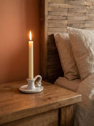 Rustic White Candle Holder