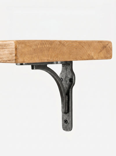 Birtley Iron Rustic Wooden Shelf with Brackets - 22cm x 3.5cm