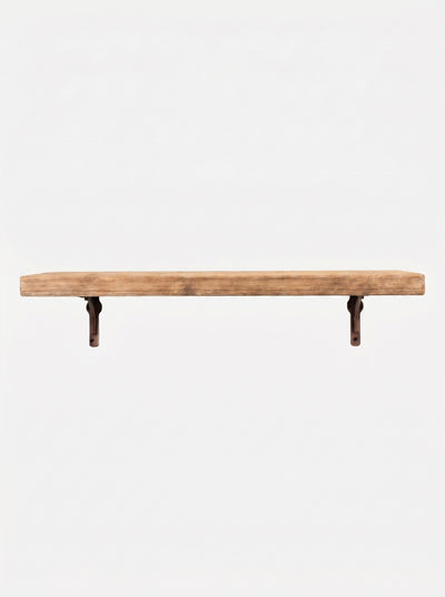 Birtley Copper Rustic Wooden Shelf with Brackets - 22cm x 4.5cm - Bracketed Shelves