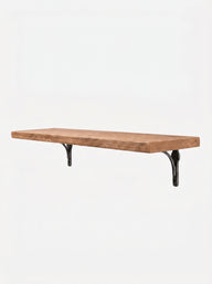 Birtley Iron Rustic Wooden Shelf with Brackets - 22cm x 3.5cm