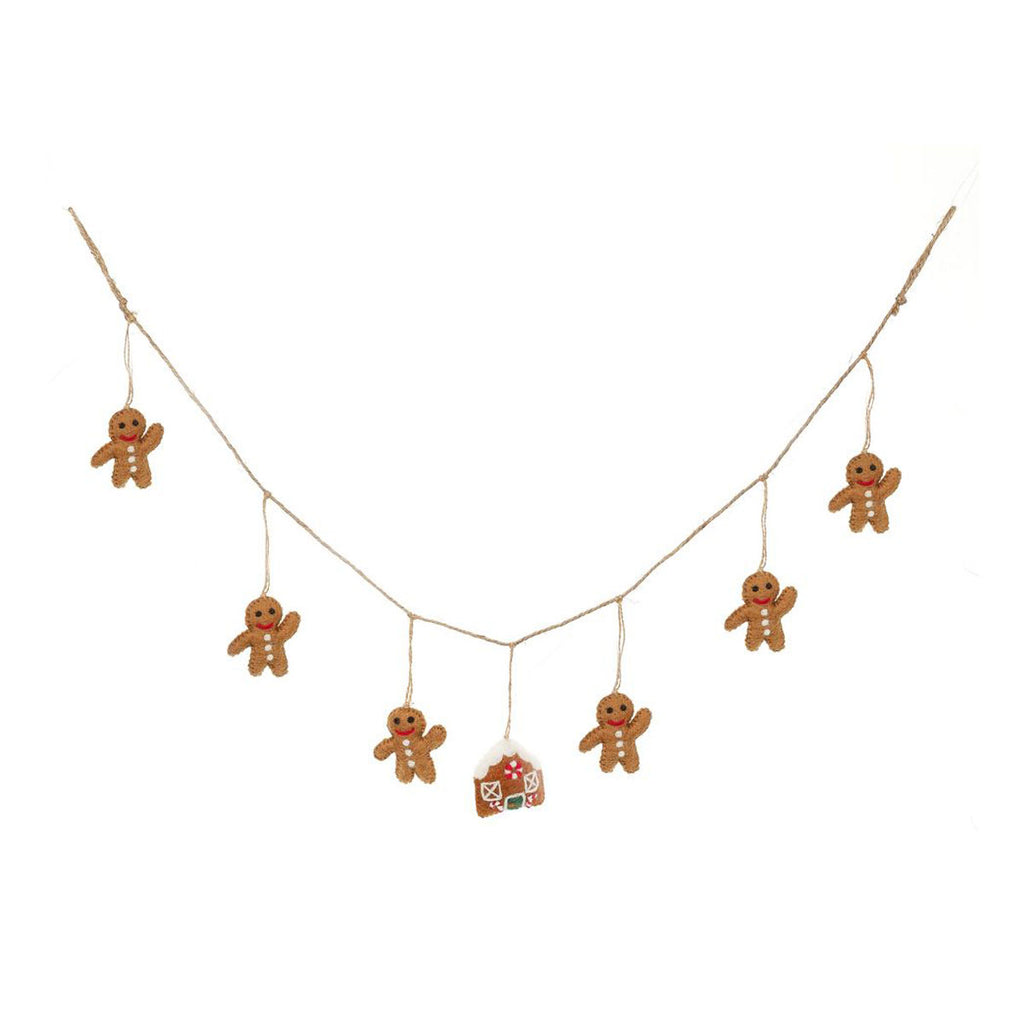 Felt Gingerbread Christmas Garland